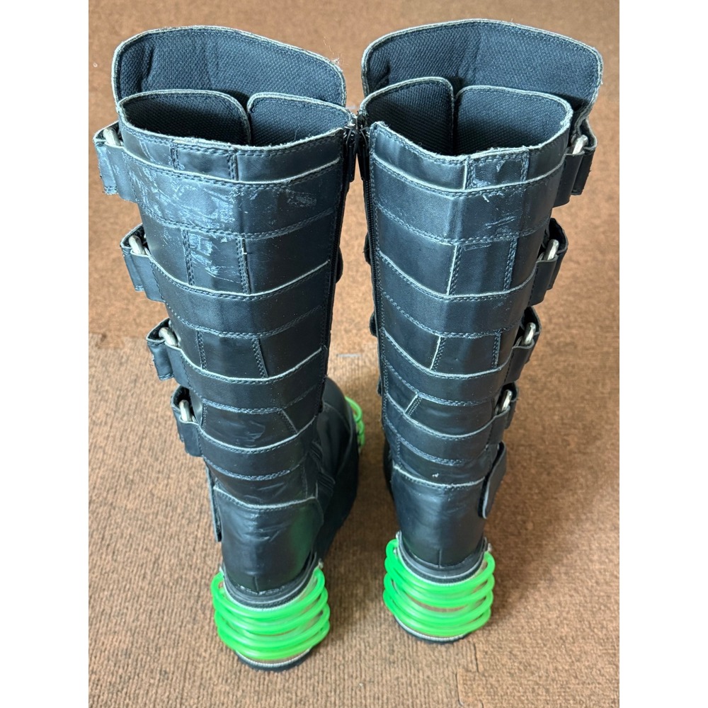 Demonia Pleaser Techno-850UV Boots Black Neon Green Cyber Goth Platform Womens 7 - Picture 5 of 16